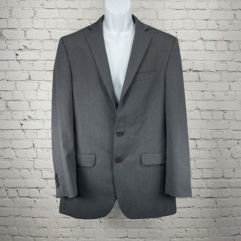 Ralph Lauren Grey 100% Wool Blazer Sports Jacket 2 Button Vented Notch Size 40L